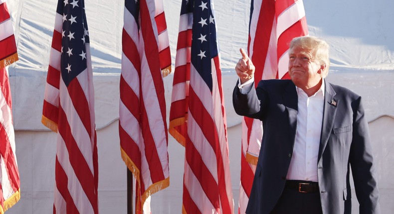 Donald Trump speaks at a rally in Mesa, Arizona on October 9.Mario Tama/Getty Images