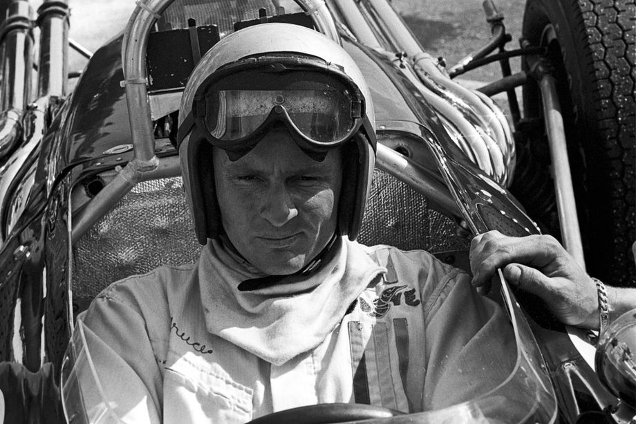 Bruce McLaren.  Photo from 1967 during the French GP