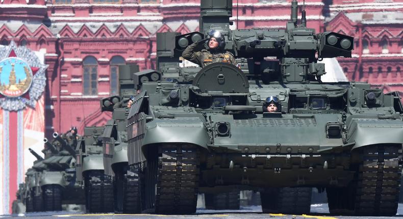 The Terminator tank support fighting vehicle during the Victory Day military parade in Red Square marking the 75th anniversary of the victory in World War II, on June 24, 2020 in Moscow, Russia.