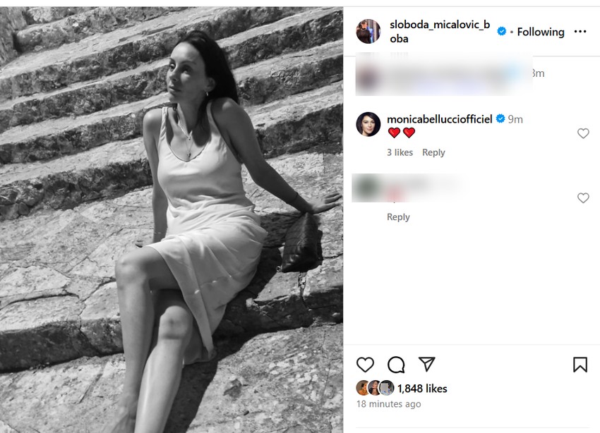 Monika Beluči komentarisala fotografiju Slobode Mićalović