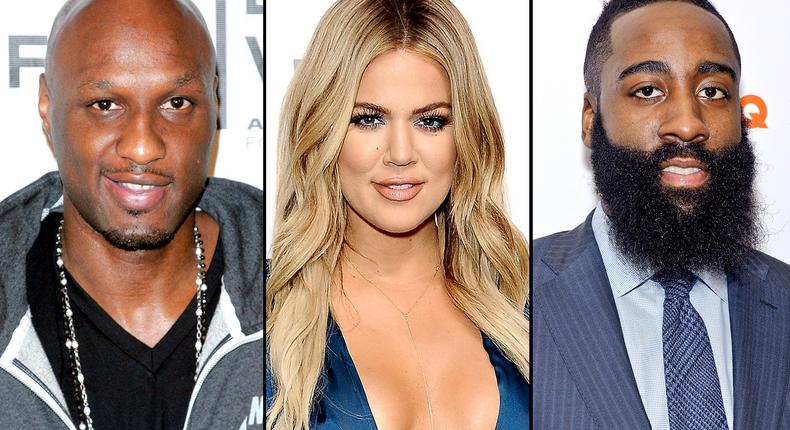 Lamar Odom, Khloe Kardashian and James Harden