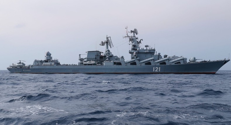 The Russian missile cruiser Moskva sank on April 14 from damages after it was struck by Ukrainian missiles.