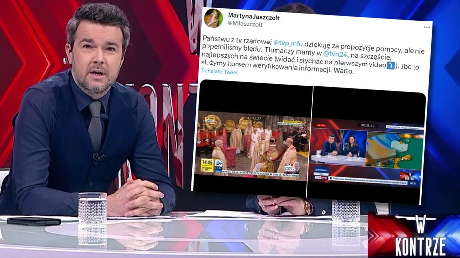 Wytknęli błąd TVN24. Jednak to państwowa telewizja zaliczyła wpadkę (Screen: TVP Info)