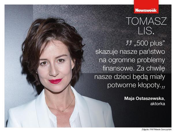 Maja Ostaszewska w programie Tomasz Lis.