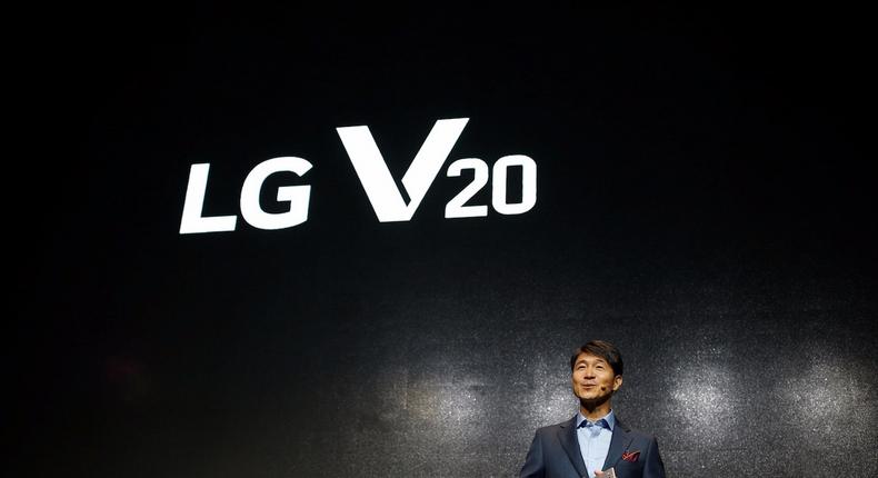 LG Electronics President Cho Jun-Ho at the announcement of the V20 last year.