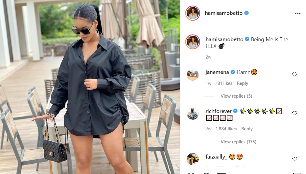 Rick Ross and Hamisa Mobetto. Rapper Rick Ross raises eyebrows with Comments on Hamisa Mobetto’s Photos (Screenshots)