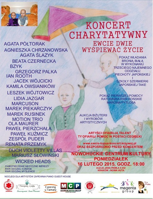 Plakat promujący koncert dla chorych dziewczynek