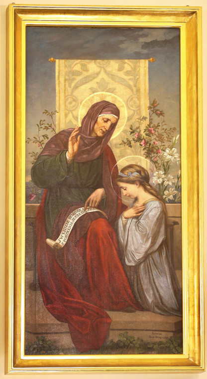 Obraz przedstawiający młodą Maryję ze św. Anną