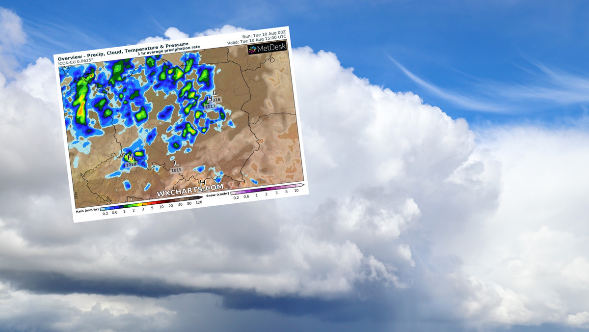 Prognoza pogody na wtorek, 10 sierpnia. W drugiej części dnia zrobi się burzowo