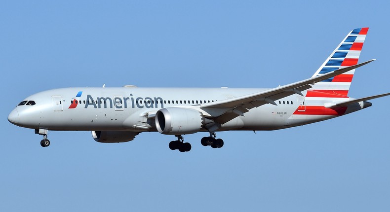 The Boeing 787 Dreamliner American Airlines aircraft near Fiumicino Leonardo da Vinci Airport in Fiumicino, Italy, on July 14th, 2022.