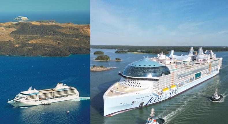 Smaller cruise ships have an easier time meeting environmental and port requirements. Regent Seven Seas Cruises, Royal Caribbean International