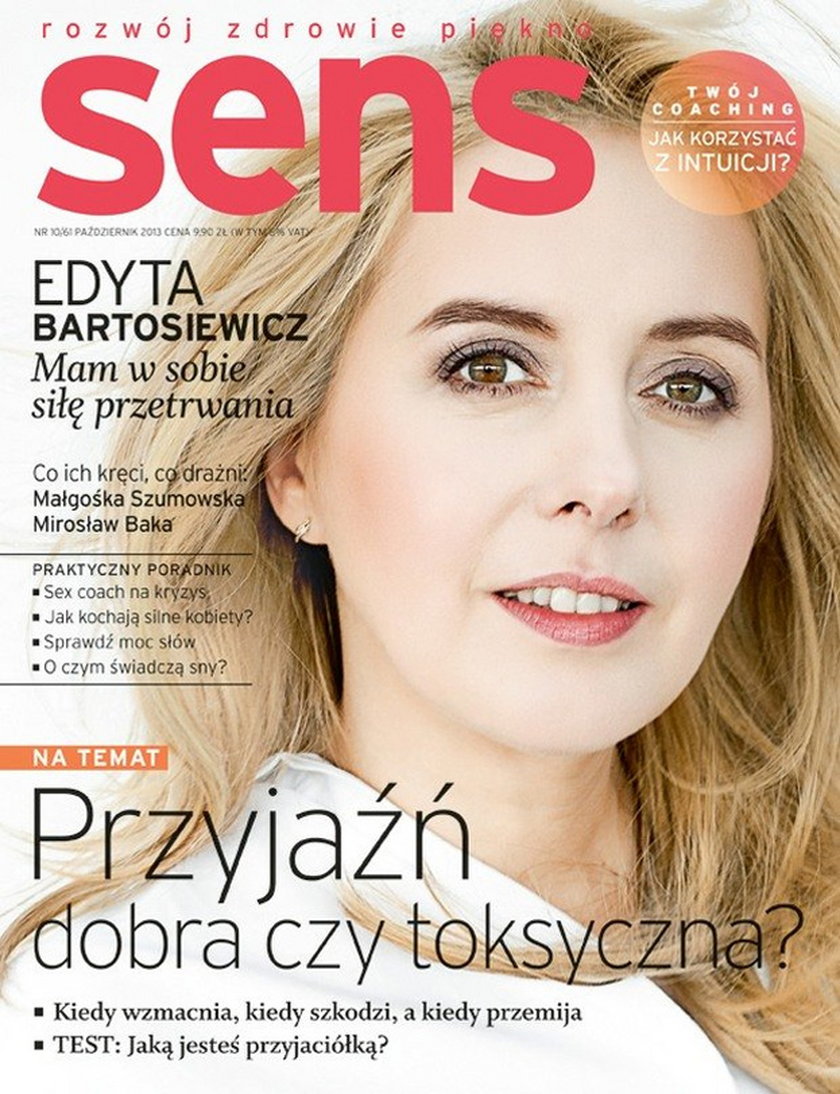 Edyta Bartosiewicz na okładce "Sens"