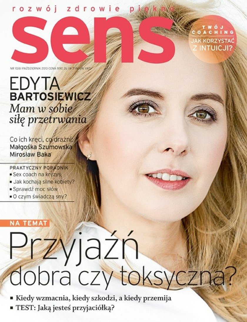 Edyta Bartosiewicz na okładce "Sens"