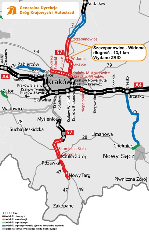 Trasa S7 Szczepanowice - Widoma