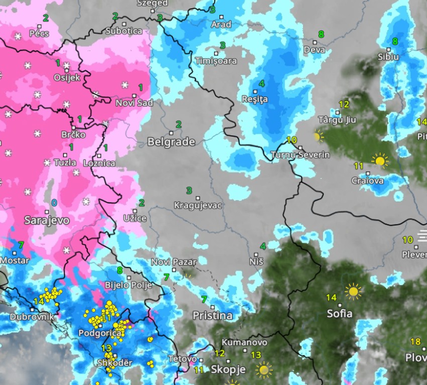 Sneg u Srbiji u 11 sati