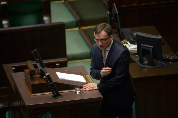 Minister sprawiedliwości Zbigniew Ziobro podczas posiedzenia Sejmu
