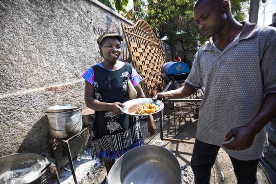 A woman in small business at Port-au-Prince, Haiti