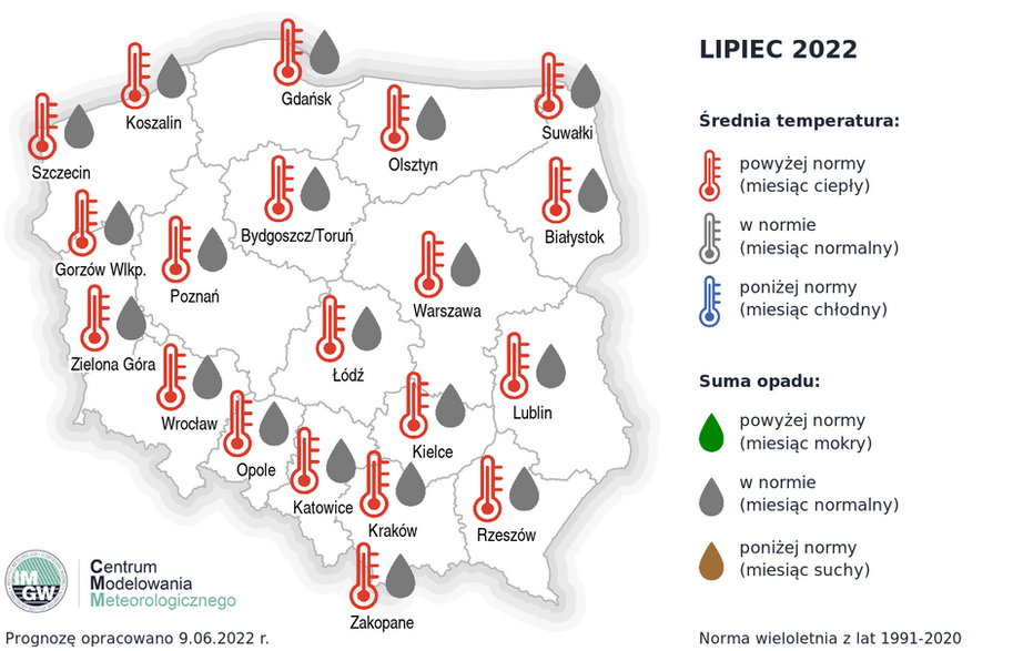 Lipiec w całej Polsce będzie ciepły