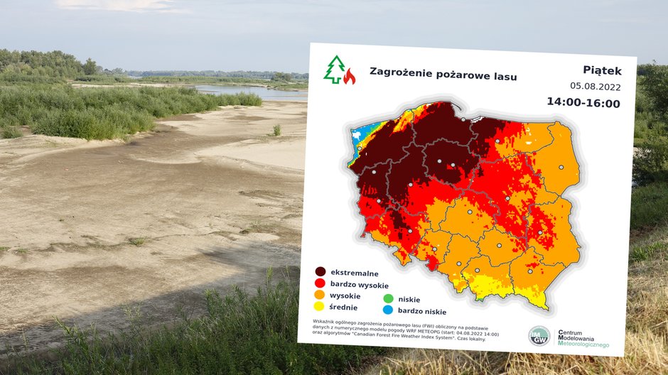 Nie poprawia się sytuacja związana z suszą w Polsce (mapa: IMGW)