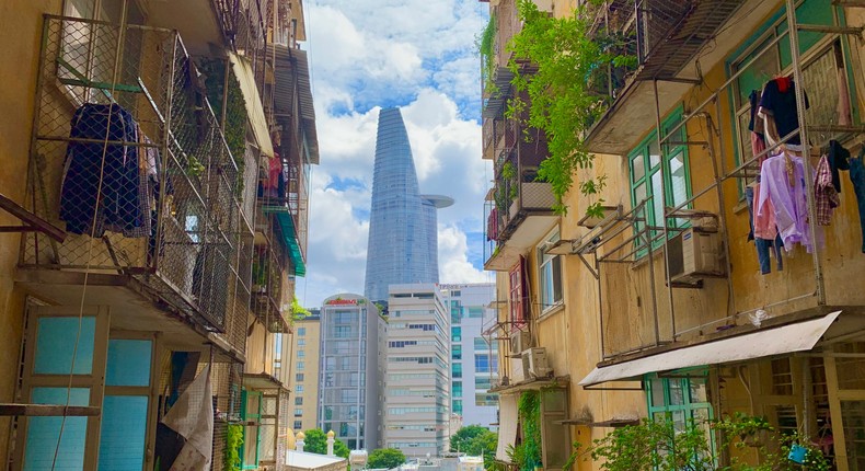 A view from the author's room in the old apartment block in Ho Chi Minh CityJoshua Zukas