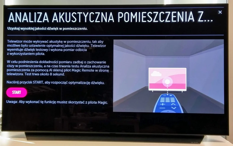 LG OLED C9 - analiza akustyczna pomieszczenia