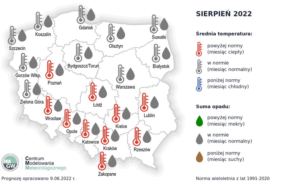 W sierpniu nie wszędzie temperatura będzie wysoka