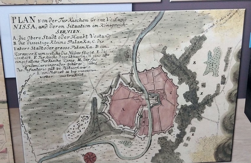 Plan niške Tvrđave koji je dobijen od Moravske biblioteke u Brnu