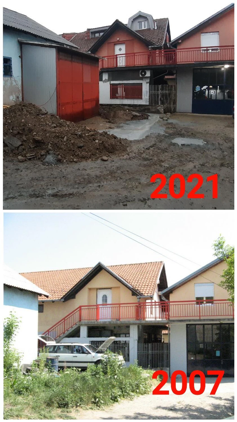 Objekat u Glamočkoj ulici pre i posle