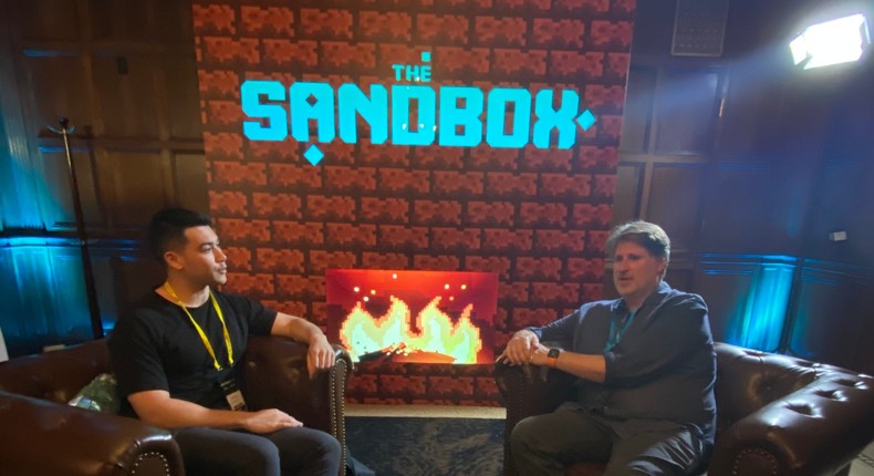 Insider's Phil Rosen interviews Sandbox CEO Mathieu Nouzareth at NFT.NYC, June 2022.