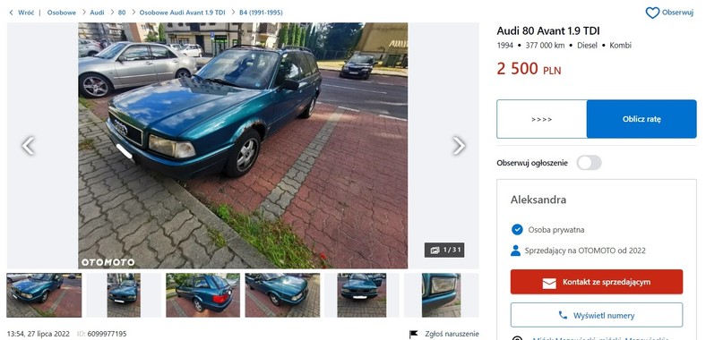 Audi 80 Avant 1.9 TDI — 2,5 tys. zł