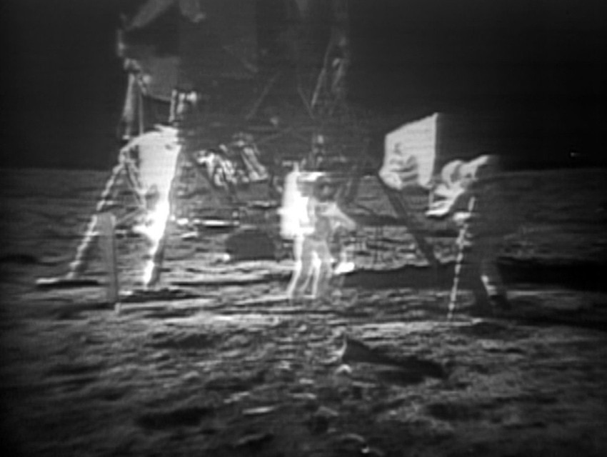 Digitalno obrađena fotografija sletanja na Mesec 20. jula 1969.