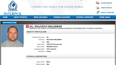 Wojciech Gil, list gończy, Interpol