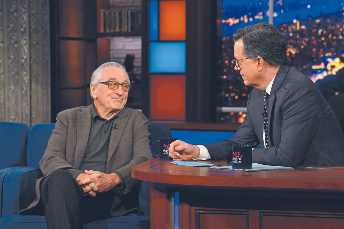 Robert De Niro w programie Stephena Colberta "The Late Show" w telewizji CBS, 19 lutego 2025 r.