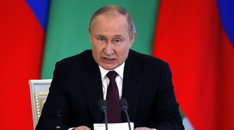 Megtartotta beszédét az orosz elnök / Fotó: MTI/EPA pool/Jurij Kocsetkov