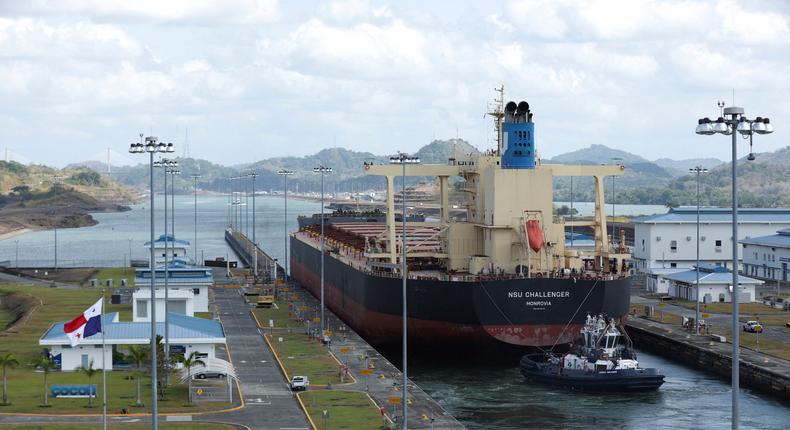 Monrovia NSU CHALLENGER bulk carrier transits the expanded canal through Cocoli Locks at the Panama Canal, on the outskirts of Panama City, Panama April 19, 2023.Reuters/ARIS MARTINEZ