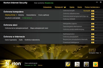 Zmienił się interfejs Nortona