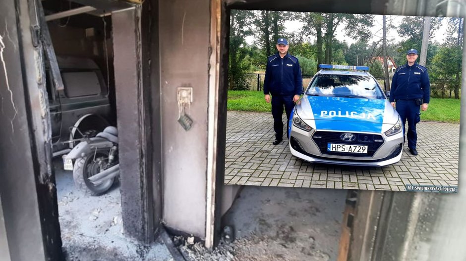 W płonącym budynku znajdował się 12-latek. Pomogli policjanci