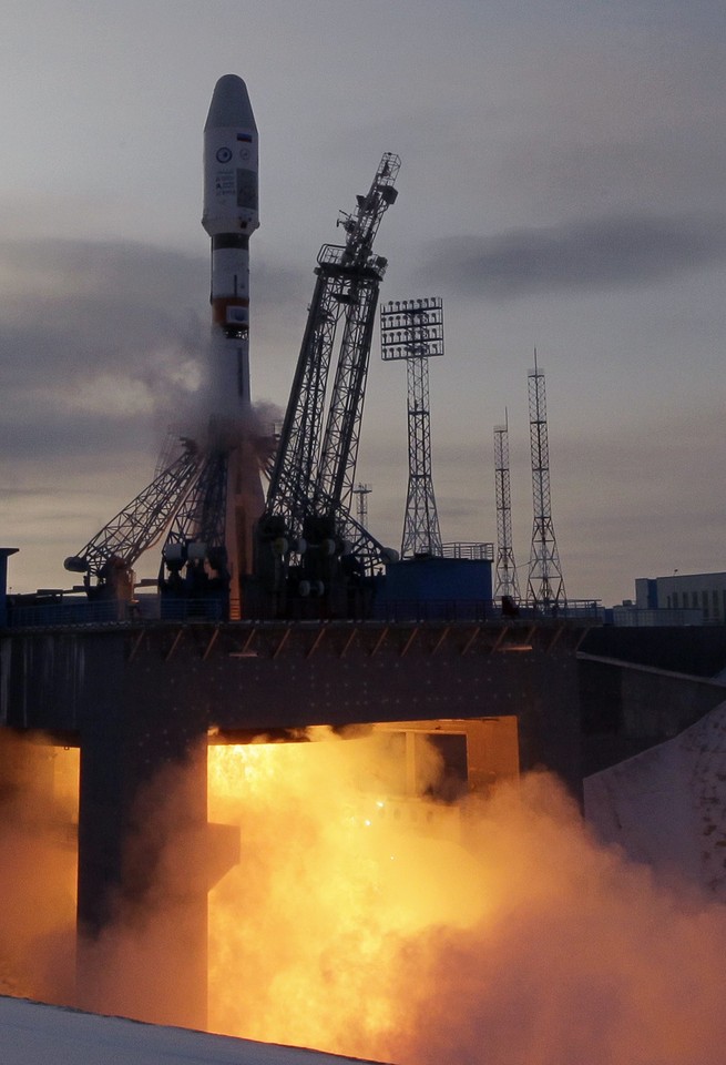 RUSSIA SPACE SOYUZ ROCKET LAUNCH (Russia launches satellites into space from new Vostochny cosmodome)