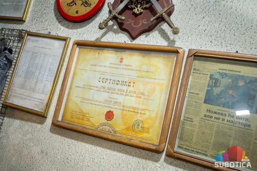 Sertifikat za ručno oštrenje noževa i drugih sečiva