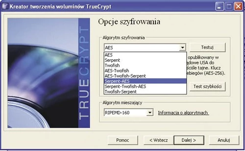 Algorytmy szyfrujące dostępne w TrueCrypt pozwalają solidnie zabezpieczyć pliki przed dostępem niepowołanych osób