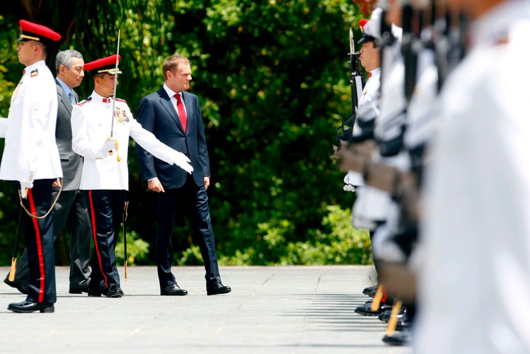 Przywitanie Donalda Tuska