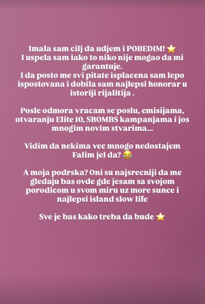 Staniji Dobrojević isplaćen ceo honorar: Evo koliko para joj je leglo na račun