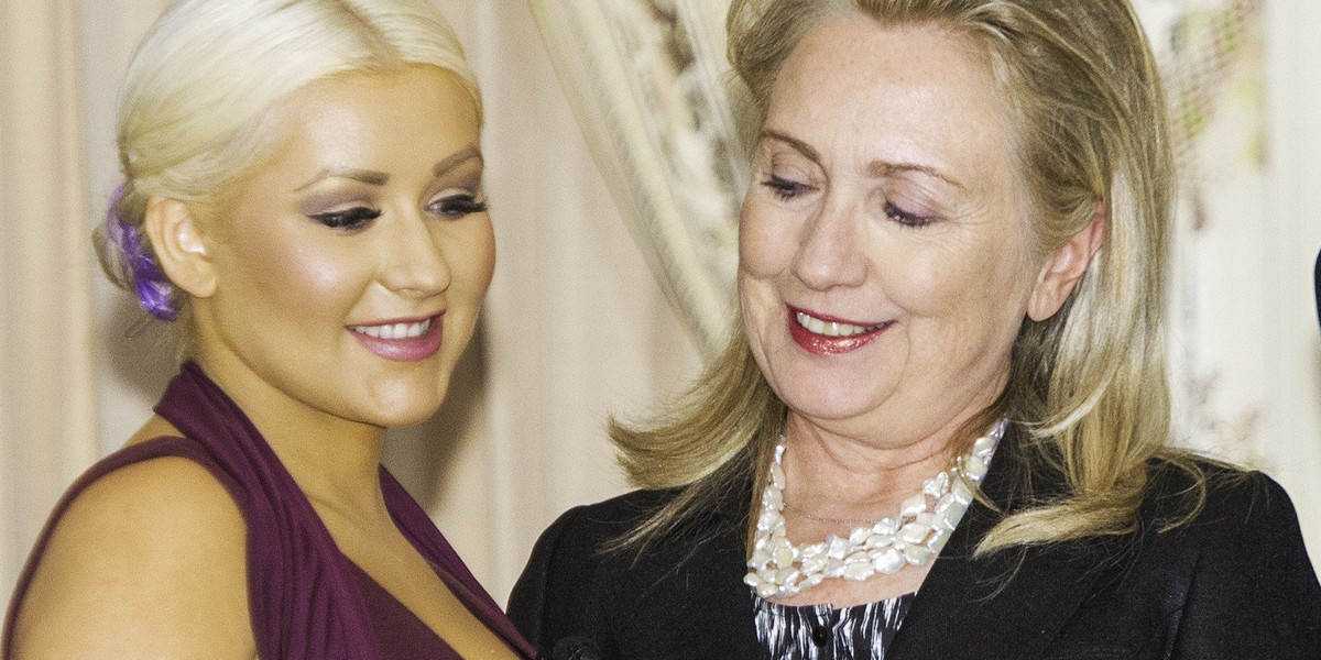 Hillary Clinton i Christina Aguilera