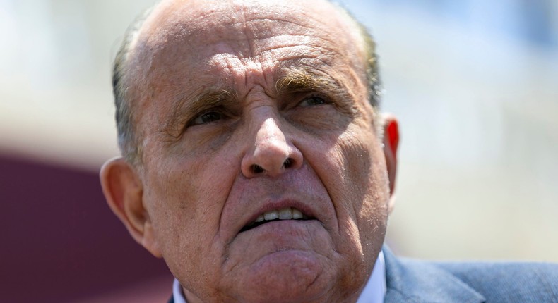 Former New York City Mayor Rudy Giuliani speaks during a news conference in Miami in July 2021.