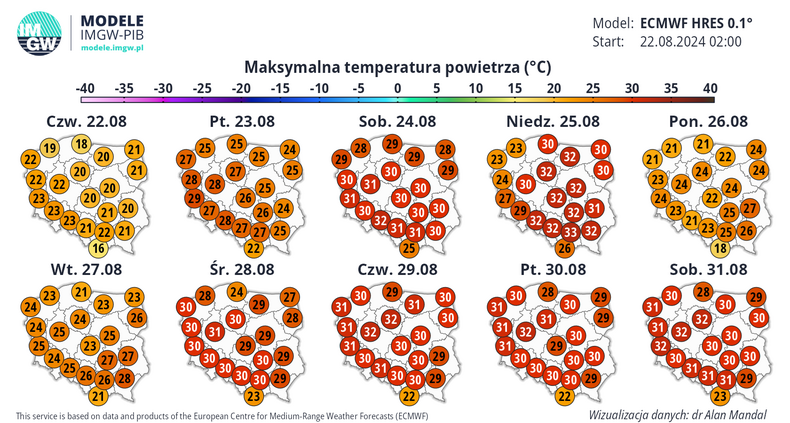 Temperatura będzie wysoka i regularnie może osiągać, a nawet przekraczać 30 st. C