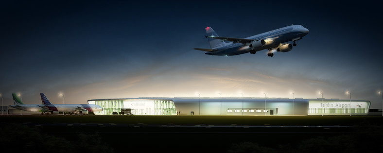 Wizualizacja terminalu lotniska w Świdniku k.Lublina