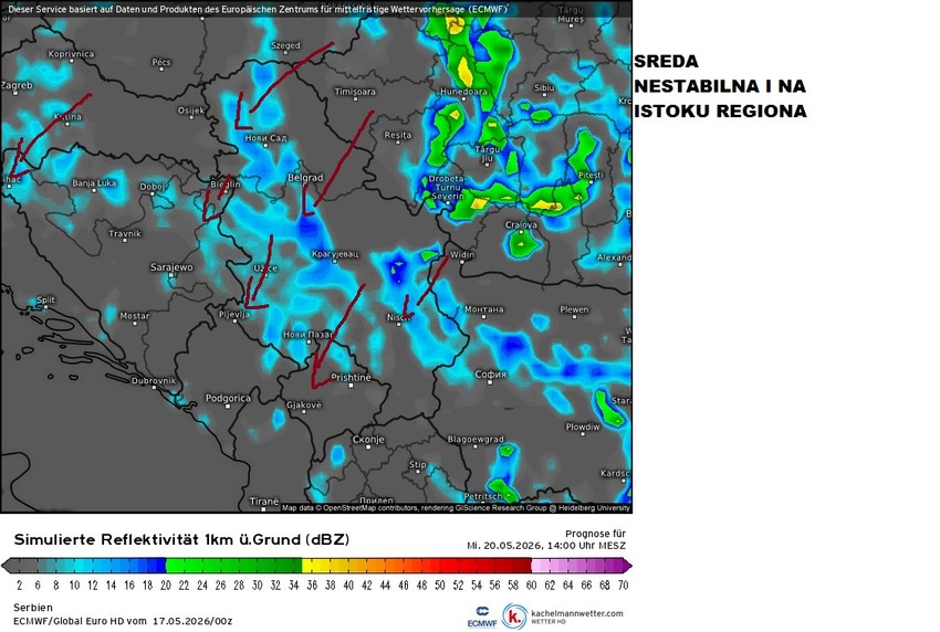 Vreme nestabilno u sredu