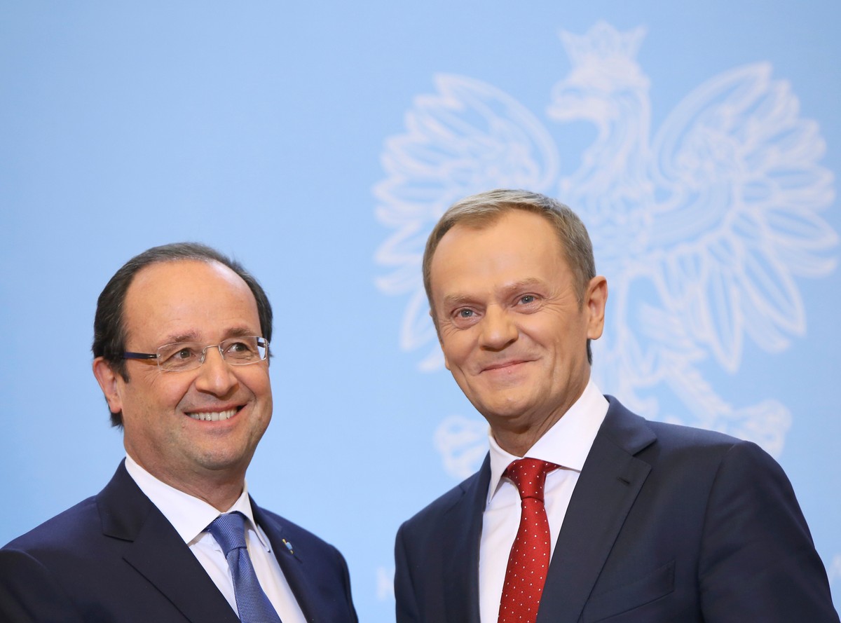 Prezydent Francji Francois Hollande i premier Donald Tusk