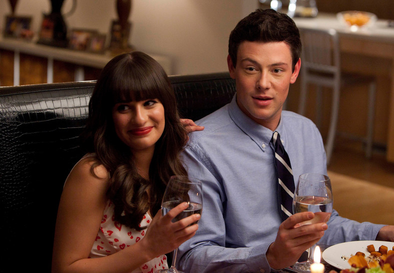 Lea Michele jako Rachel Berry i Cory Monteith jako Finn Hudson jako w serialu "Glee"