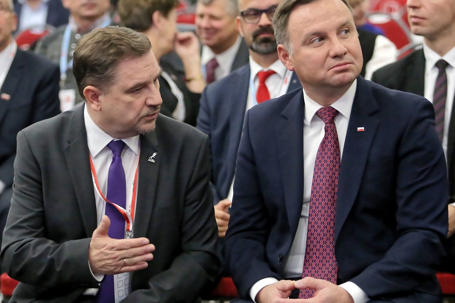 Piotr Duda, przewodniczący NSZZ „Solidarność” i Andrzej Duda, prezydent RP. Częstochowa, 25 października 2018 r.